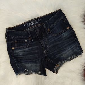American Eagle Dark Wash Shortie Shorts